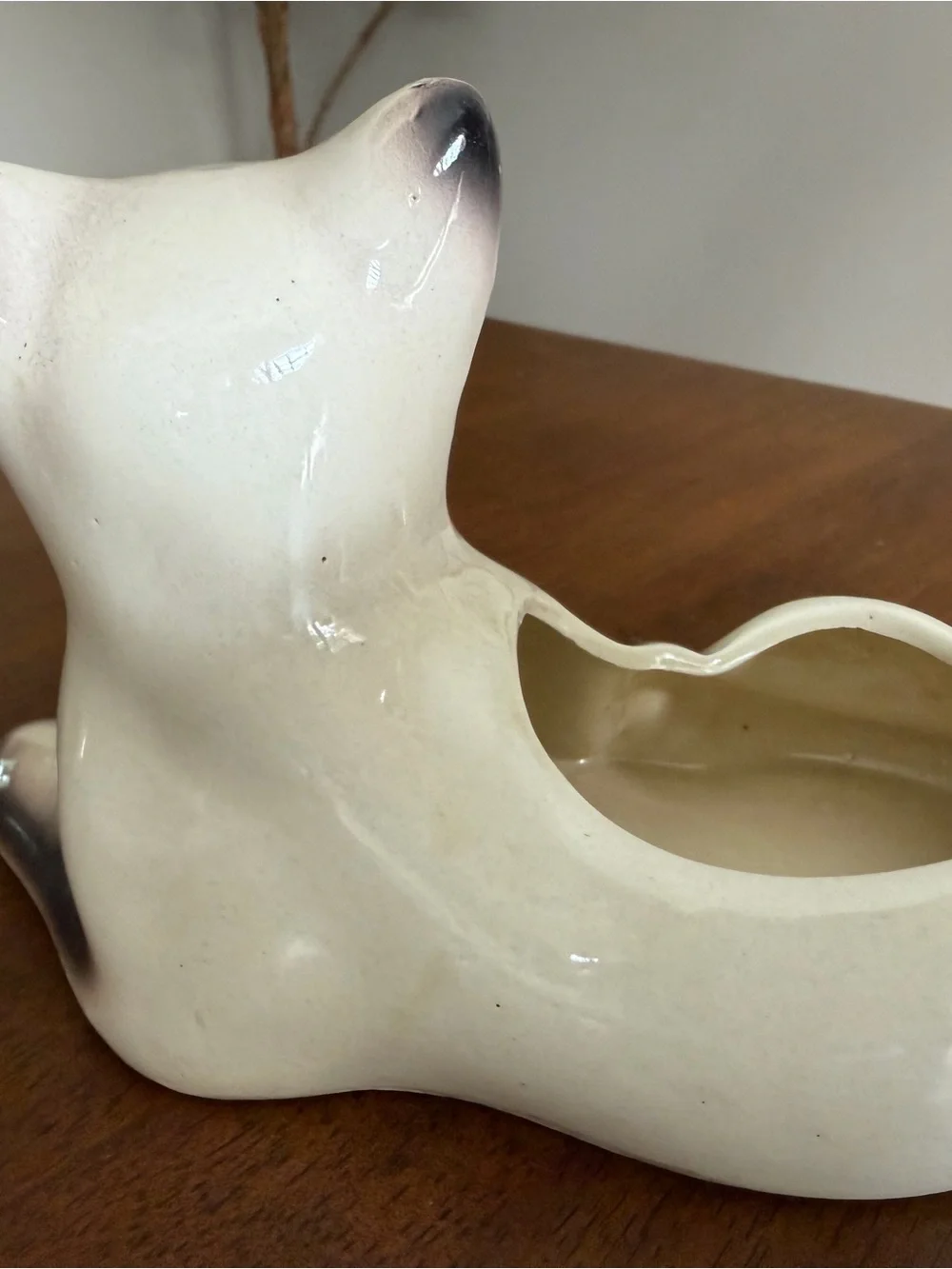 Vintage Siamese Cat Ceramic Planter